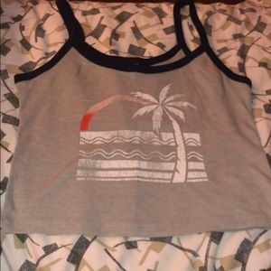 Gray ribbed tank top